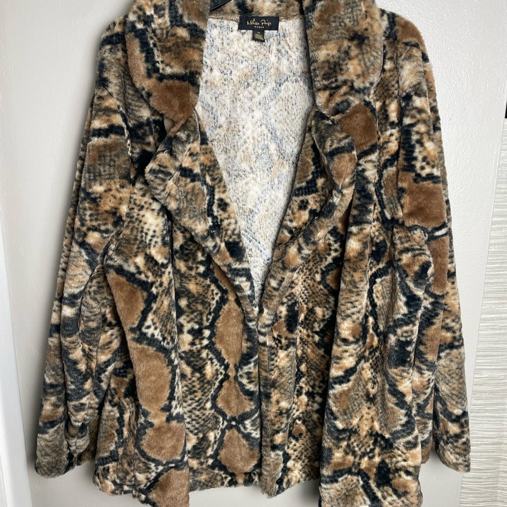 Melissa Paige Snake Print Teddy Jacket